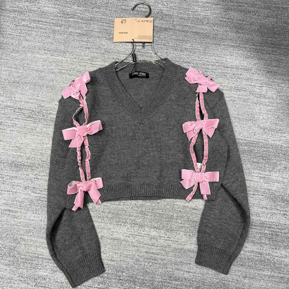 miumiu gray sweaters